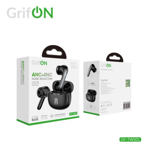 Наушники GrifON GF-TWS01 ANC+ENC BT5.3 black