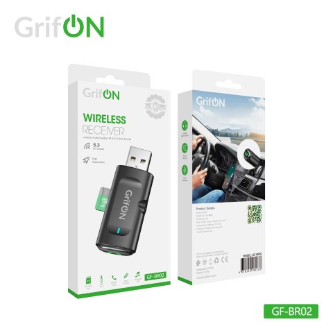 Аудиоадаптер GrifON bluetooth GF-BR02 черный