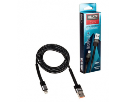 Кабель USB/Lighting WALKER C535 3.1A ткань black