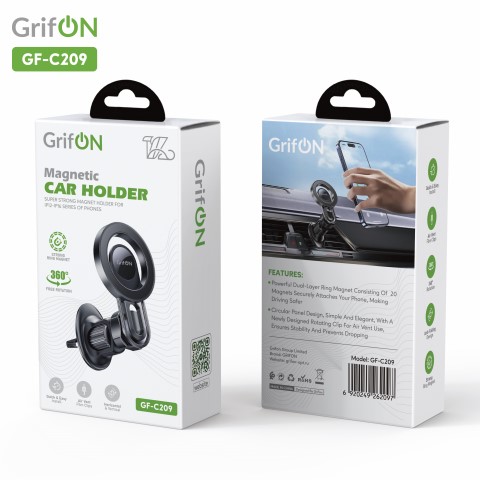Автомобильный держатель GrifON GF-C209 магнитный black