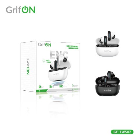 Наушники GrifON GF-TWS02 black/white