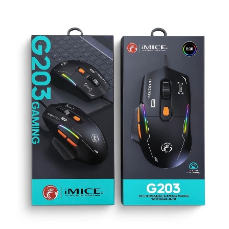 Мышь компьютерная iMICE G203 USB Gaming RGB-подсветка black