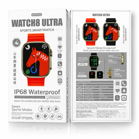 Смарт Watch8 Ultra Remax Gold/Orange Strap