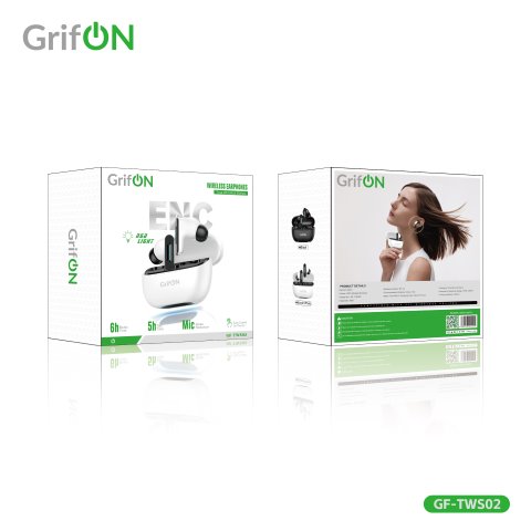 Наушники GrifON GF-TWS02 black/white