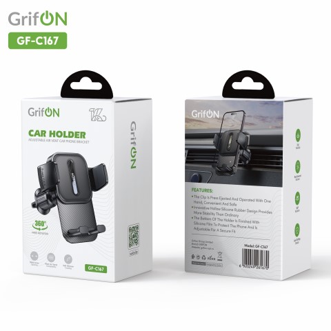 Автомобильный держатель GrifON GF-C167 раздвижной черный